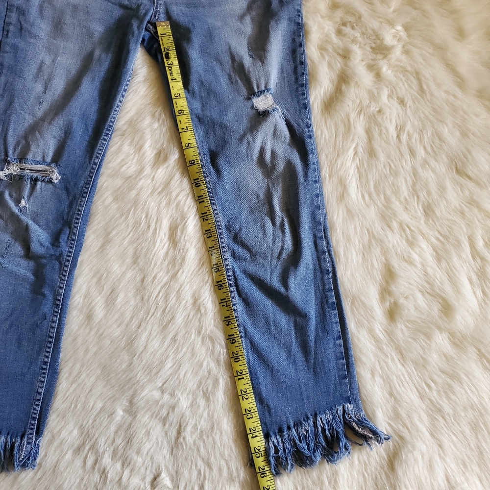 Free People Great Heights Frayed Hem Distressed Skinny Jeans Size 30 - Picture 16 of 16